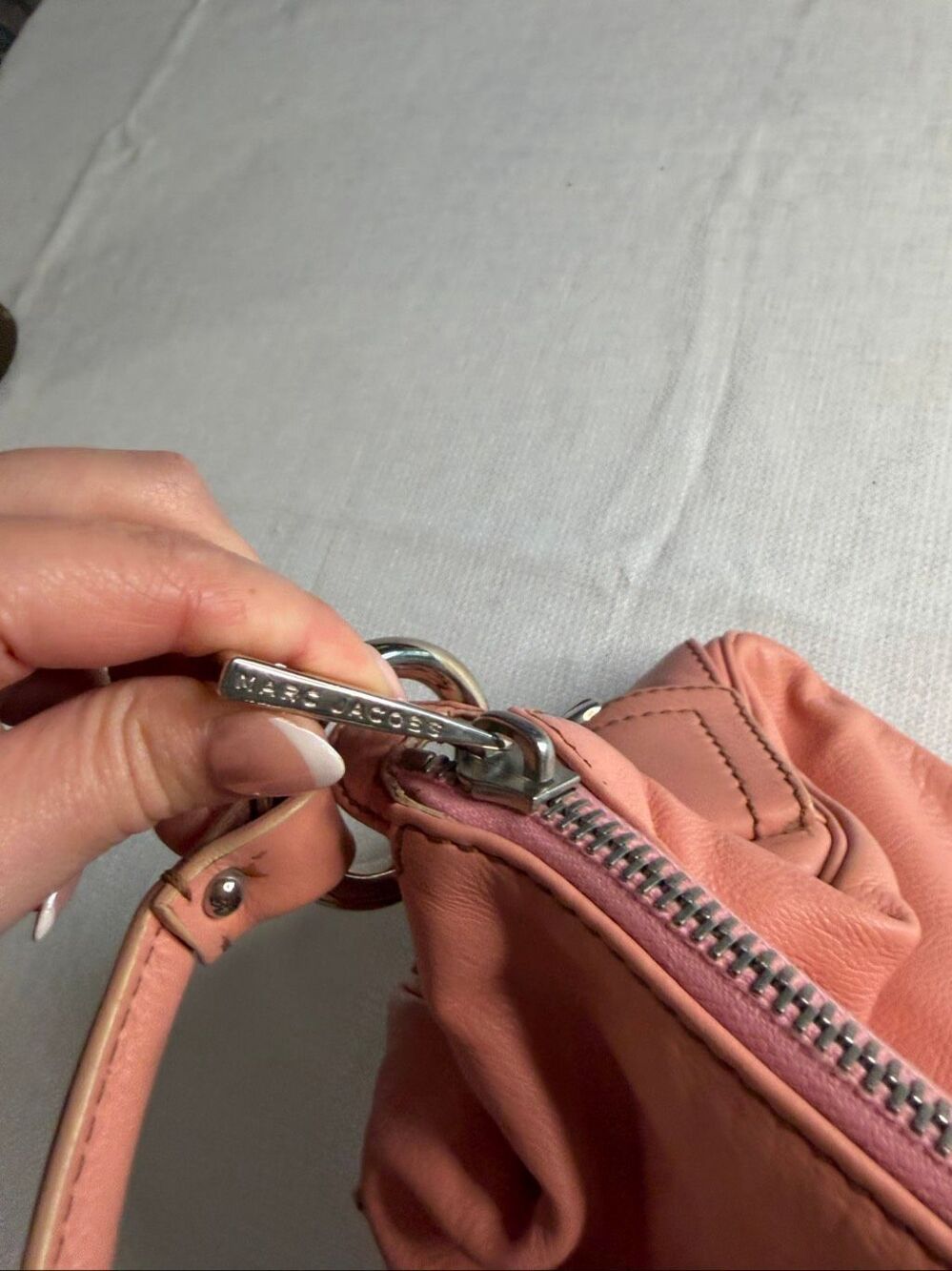 Marc Jacobs Blake Blush Pink Y2K Leather Multi Pocket Hobo Purse Handbag - Picture 14 of 16